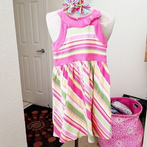 Gymboree Girls Dress Multicolor Hair ponytails tie